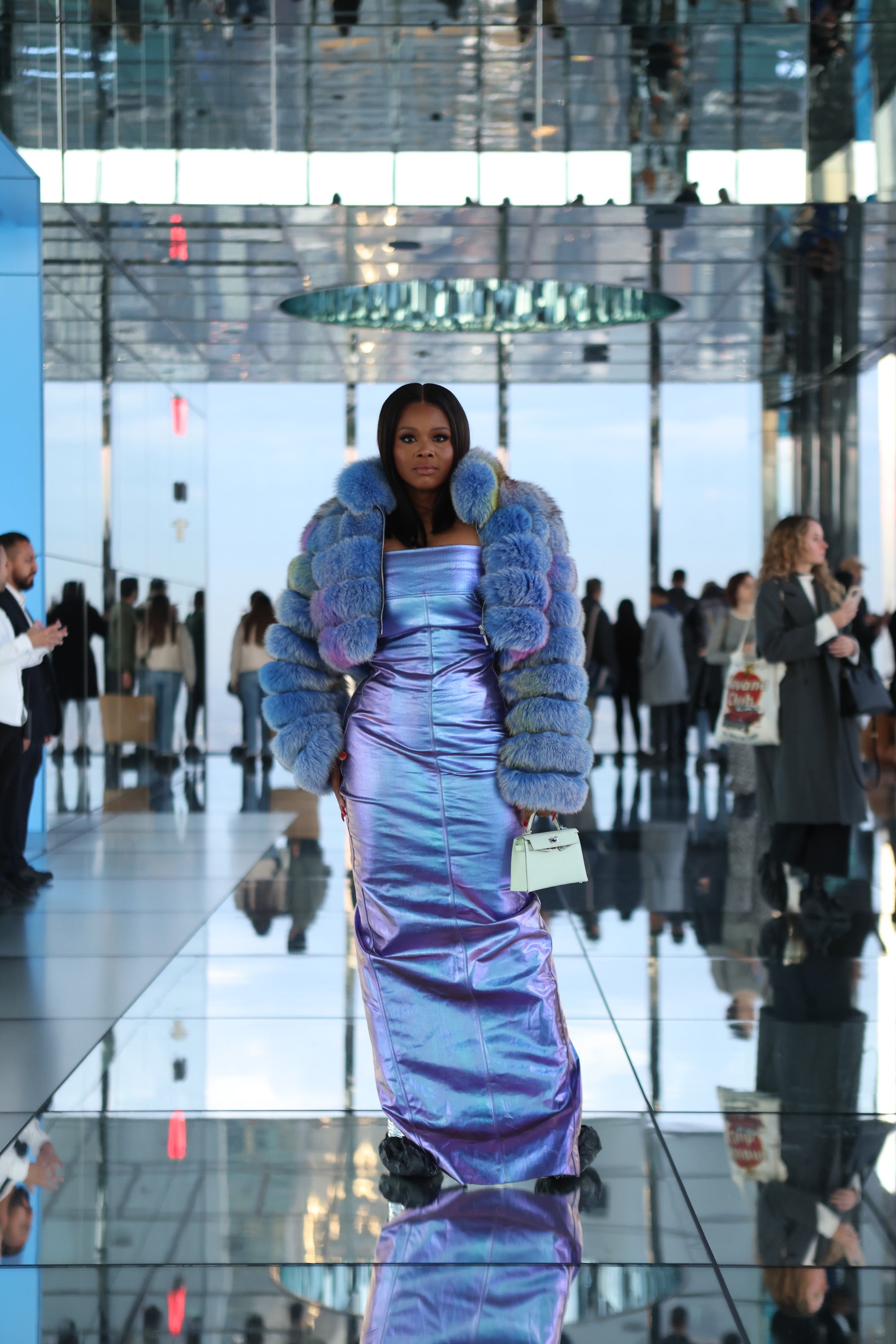 Rick Owens Blue Iridescent Maxi Dress